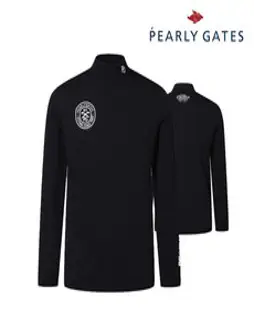 파리게이츠 골프 pearlygatesgolf남성 폴리 모크넥 티셔츠 P512B3TS904_BK, 004, BK, 1개