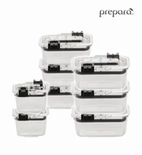 prepara EVAK 커피 유리 진공 밀폐용기 미디엄 B08, 혼합색상, 1개