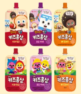 핑크퐁 키즈홍삼 사과당근 10팩+포도야채 10팩 1세트, 5세트
