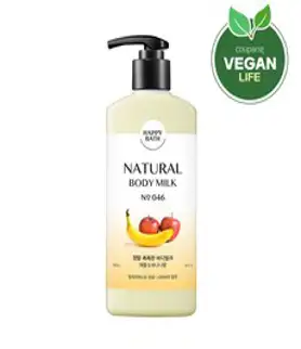 해피바스 정말 촉촉한 바디밀크 애플 바나나향, 400ml, 1개