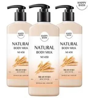[샵인스타]해피바스 정말 순한 바디밀크 400g 고보습 바디로션 크림, 450ml, 3개