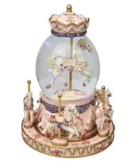 LED 오르골 회전목마 뮤직박스, 혼합색상