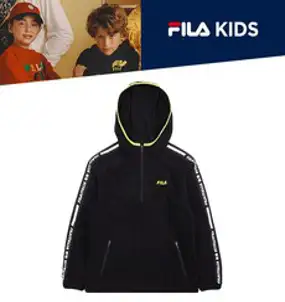 휠라 키즈 - 긴팔 후드 맨투맨티셔츠 FK2POC4201X_BLK