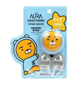 [카카오 방향제] 아우라 큰얼굴 페이스 차량용 통풍구 4ml X 2개 라이언 어피치, 1개