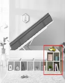 리프트업침대 베드 고상형 퀸사이즈 킹, 1800mmx2000mm, 조립된 박스베드, 침대+브라운매트 (10또는20CM)
