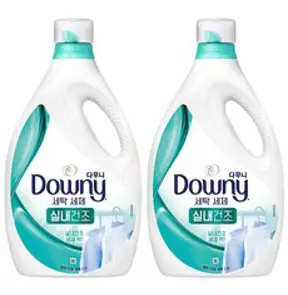 다우니 프리미엄 액체형 세제 실내건조, 2.8L, 2개