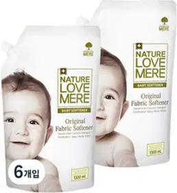 네이쳐러브메레 유아 오리지널 섬유유연제 리필, 1300ml, 6개입
