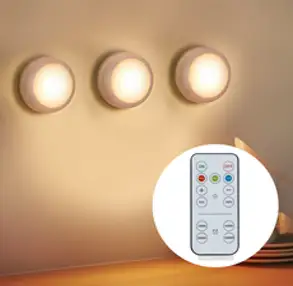 코멧 자석 부착형 LED 무드등 3개 + 리모컨, 화이트