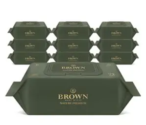 브라운 프리미엄 브라운 엠보싱 저자극 아기물티슈 캡형 80gsm, 80g, 70개입, 20개