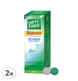 옵티프리 리플레니시 렌즈세정액 + 렌즈케이스 세트, 2개, 420ml