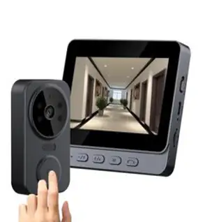 무선 초인종 문짝 아이 카메라 2.4G 와이파이 자동 감지 홈 디지털 뷰어 4.3 인치 IPS 스크린 스마트 비디오 양방향 인터콤