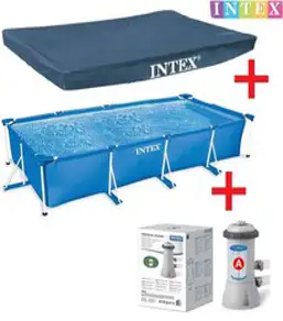 INTEX 패밀리프레임풀특대 28273 풀장, 특대형(4.5M)풀장 + 특대 덮개 + 필터펌프