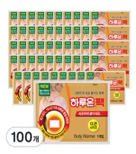 하루온 국내생산 붙이는 핫팩 50g, 100개