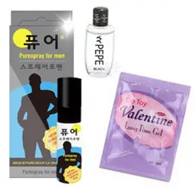 독일 명품 퓨어스프레이포맨 20ml 오래오래 길게 롱타임 롱나잇 롱플레이 퓨어 스프레이 포맨 20ml+ 발렌타인롱타임 팩젤 + 꼬마 페페젤 블랙, 1세트, 48ml