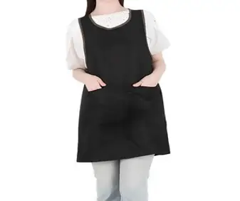 UNILOVE 구김없는 기능성 원피스 앞치마 / 식당 미용실 유니폼 추천, 포그니 8102 검정색 대, 1개