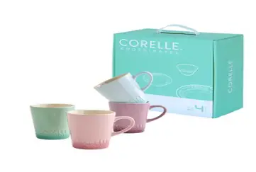 코렐코디네이츠 머그컵 325ml 4종 세트, 블루 + 퍼플 + 그린 + 핑크, 1개