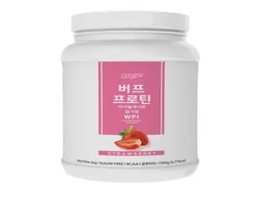 버프 프로틴 아이솔레이트 WPI 100% 유청 단백질 파우더 헬스 보충제 파우더 딸기 맛, 1개, 1.5kg