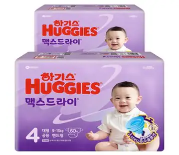 하기스 2024 맥스드라이 밴드형 기저귀 남여공용 대형 9~13kg, 4단계, 120매